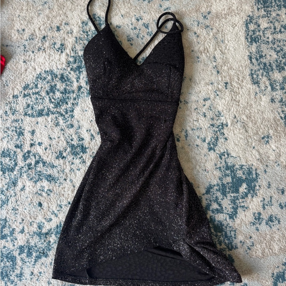 Windsor Black Spaghetti Strap Mini Dress